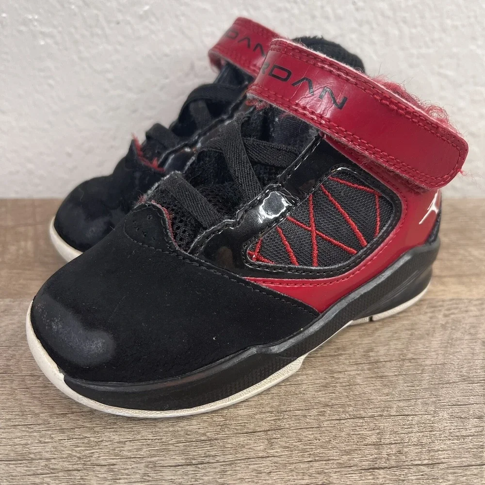 Jordan Nike Air Shoes Toddler 6C Red Black Bred Flight the Power Sneakers